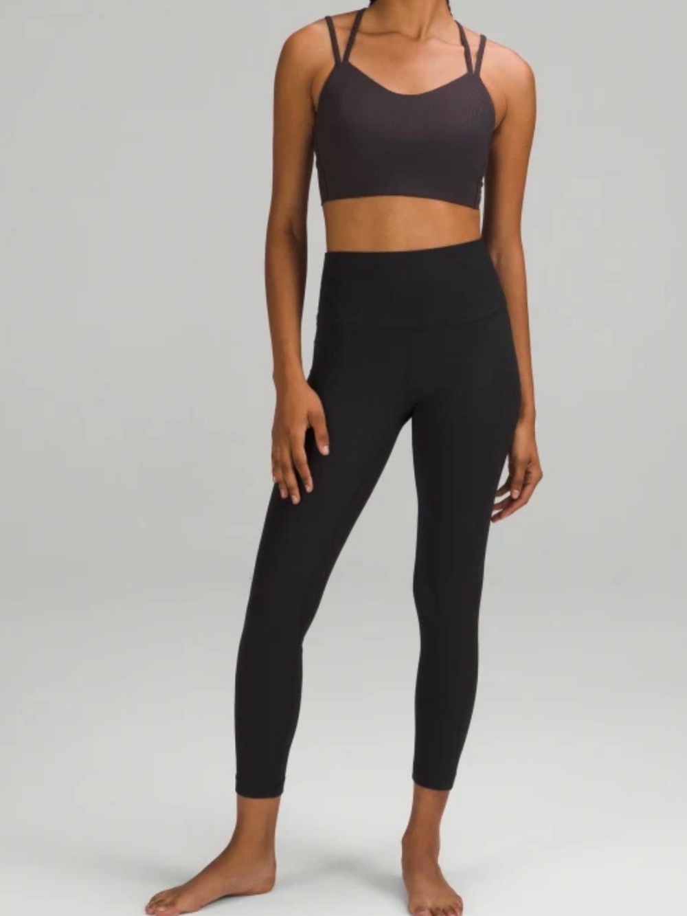 NWT Lululemon athletica Ribbed High-Rise Pant 25”, Black size 8